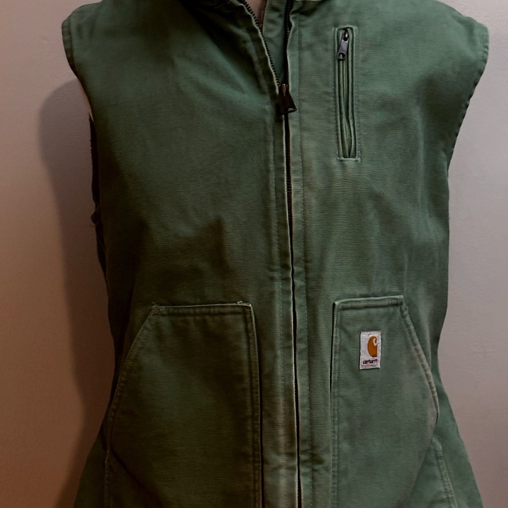 Carhartt Green Sherpa Lined Vest L
